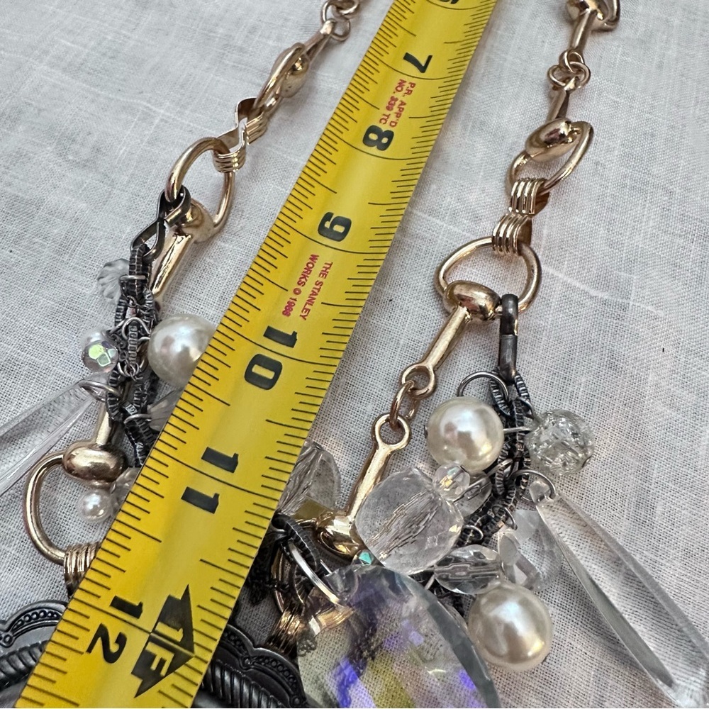 RUBYRUDI Artisan Western Necklace OOAKGold-Link Concho Belt Buckle Up Cycled - Picture 10 of 13